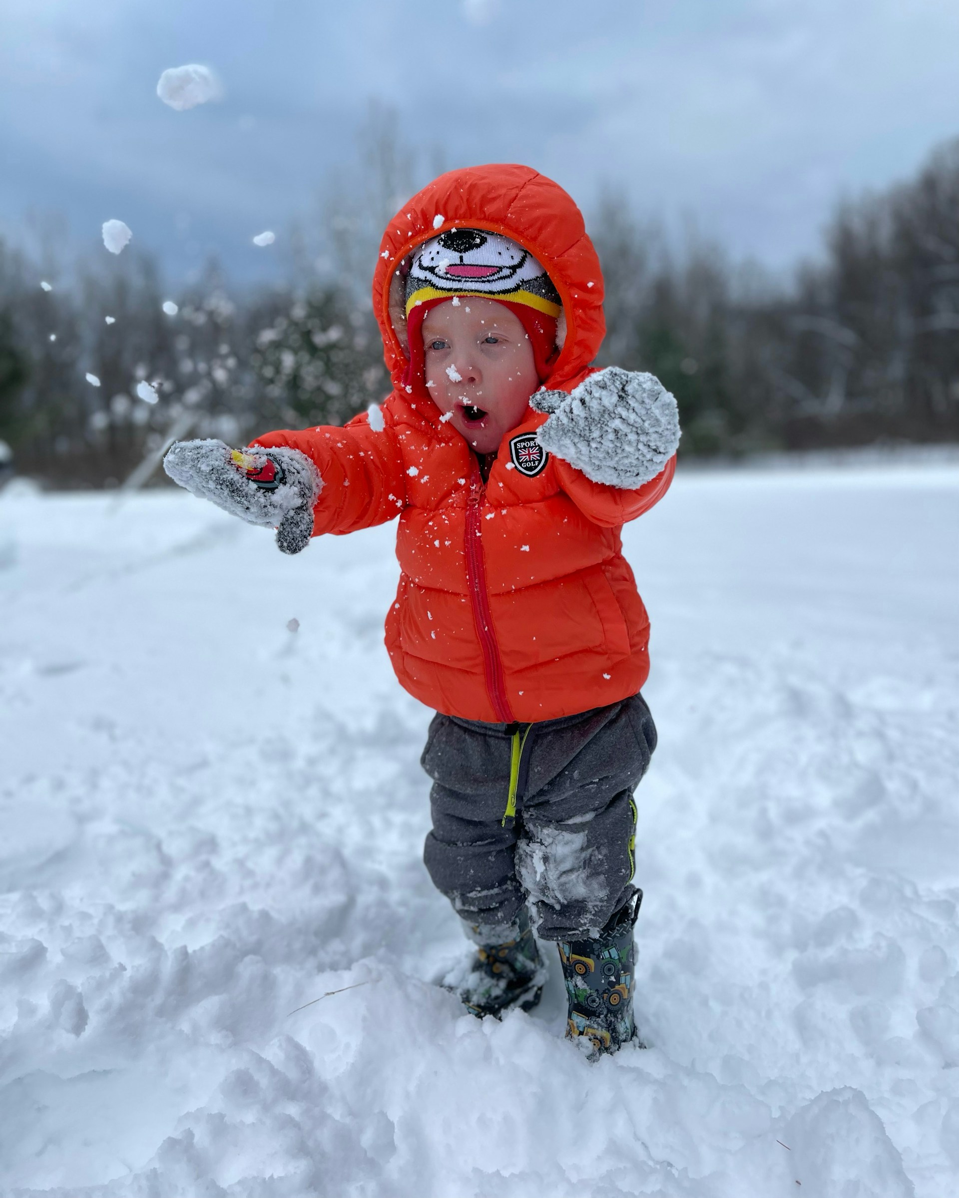 Young child in winter gear