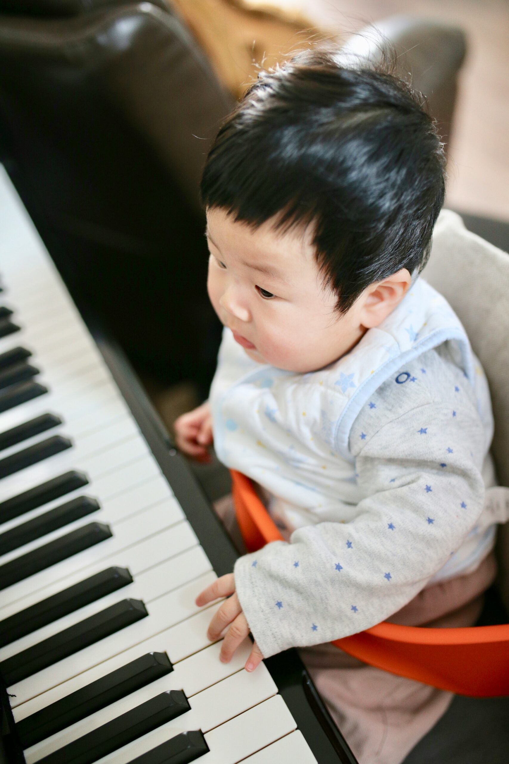 Toddler at a piano