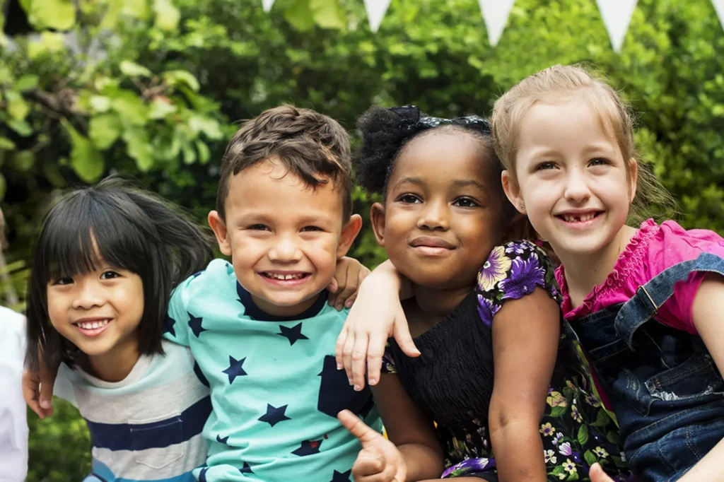 Happy kids outside